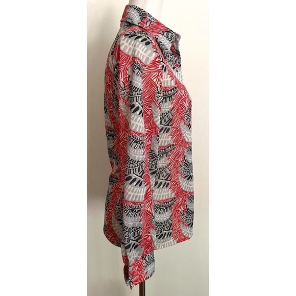 Vintage 70s Bodin Knits Button Shirt Dagger Collar Disco Bold Print Size Small - Picture 3 of 8
